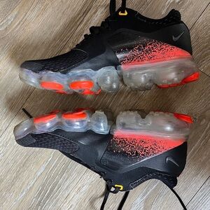 Nike big kids Air VaporMax Plus flyknit black red orange yellow 4.5 Y 36.5 2018